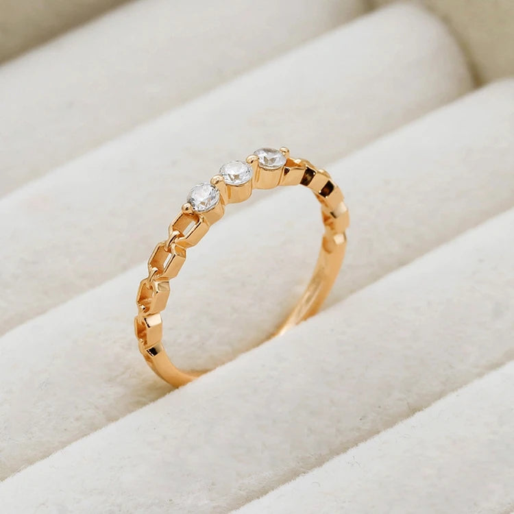 Emotional Factory 925 Sterling Silver 14K Gold Plated Gemstone Retro Vintage Cz Zircon Irregular Hollow White Zirconia Ring