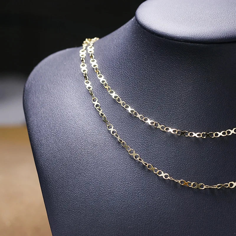 Emotional Factory 925 Sterling Silver 14K Gold Plated 8-Shaped Infinity Stacking Chain Necklace
