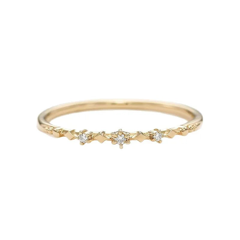 Emotional Factory 925 Sterling Silver 14K Gold Plated Gemstone Moissanite Diamond Star Ring