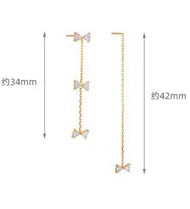 Emotional Factory 925 Sterling Silver 14K Gold Plated Gemstone Kite Premium Lightweight Long Bow Tie Earrings