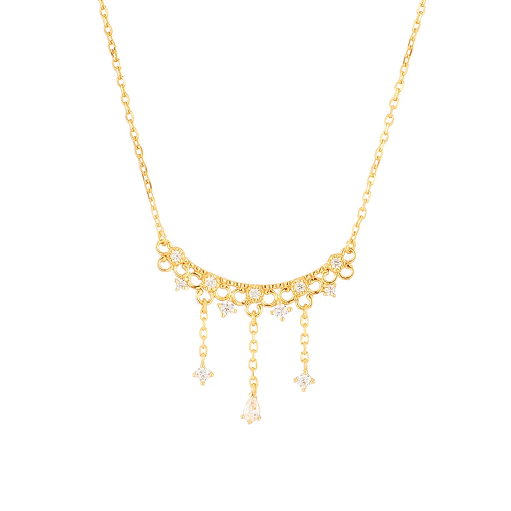 Gemstones Gem Retro Topaz Lace Fringe Necklace