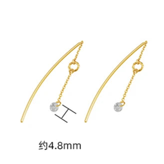 Round Chain Zircon Ear Wires Earrings