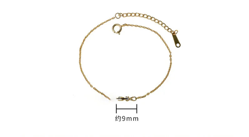 Emotional Pulseras De Mujer Factory 925 Sterling Silver 14K Gold Plated Gemstone Mini Compact Ribbon Moissanite Bracelet