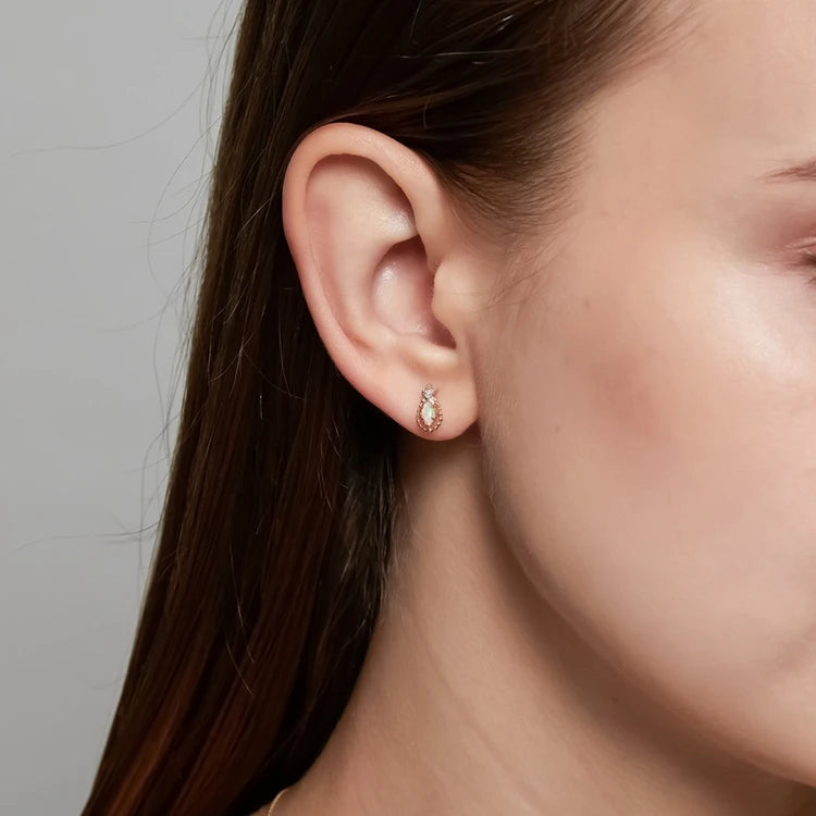 Emotional Factory 925 Sterling Silver 14K Gold Plated Gemstones Vintage Light Luxury Tanzanite Zirconia Opal Australia Earrings