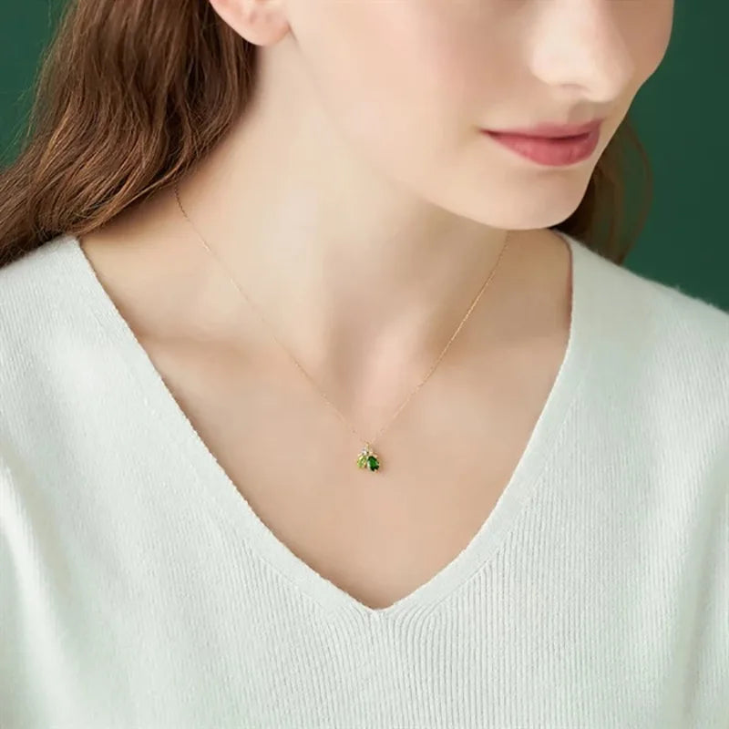 Emotional Factory 925 Sterling Silver 14K Gold Plated Gemstone Love Stone Skull Rose Quartz Pink Crystal Heart Necklace