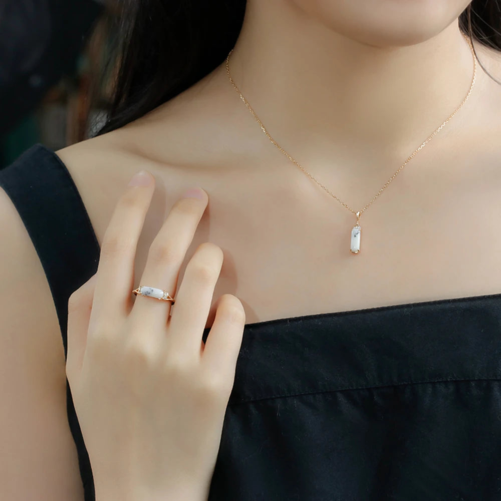 Gem Geometry Rectangular Baguette Opal Ring