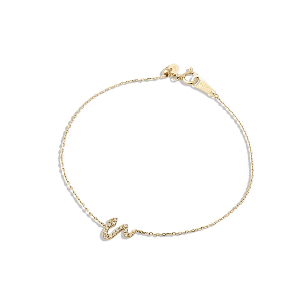 Emotional Pulseras De Plata Factory 925 Sterling Silver 14K Gold Plated Gemstone Rainbow Stone Small Cute Snake Zircon  Bracelet