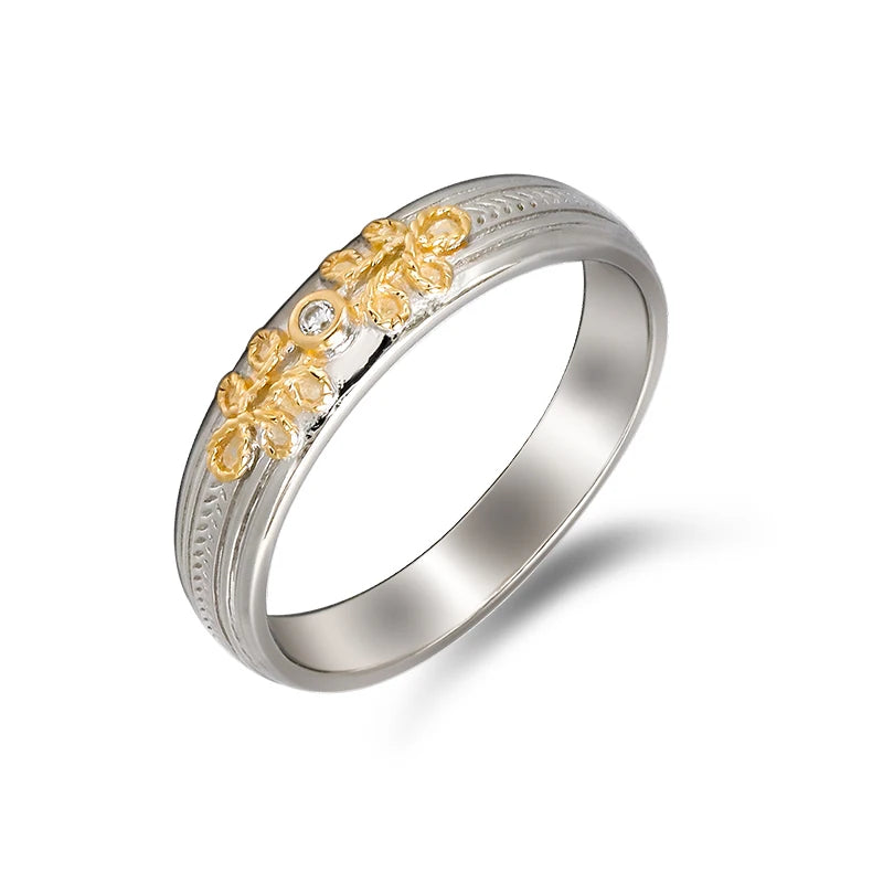 2024 New Arrival National Style Chinese Knot S925 Silver Two  Tones Gold Color Ring