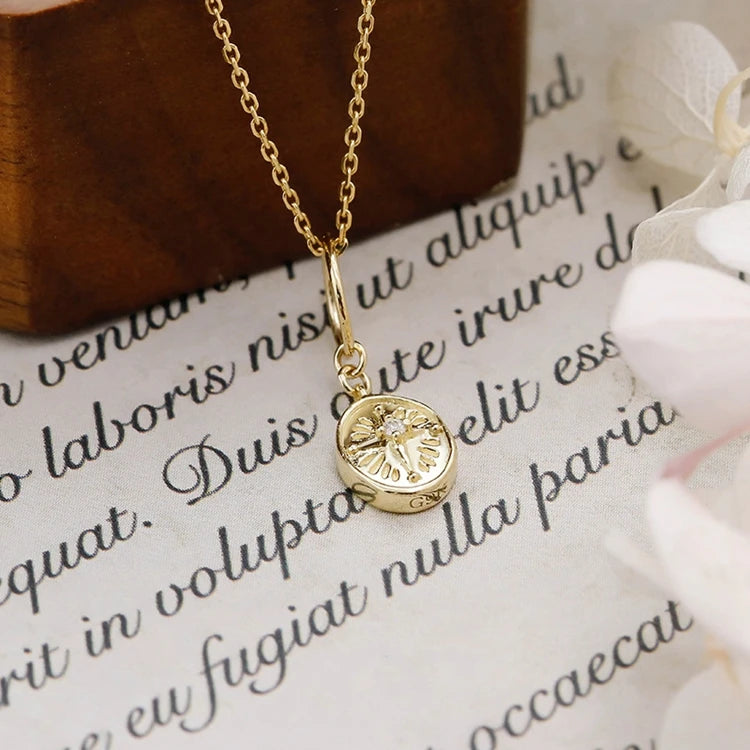 Emotional Factory 925 Sterling Silver 14K Gold Plated Heart Pigeon Star Moon Dove of Peace Pendant