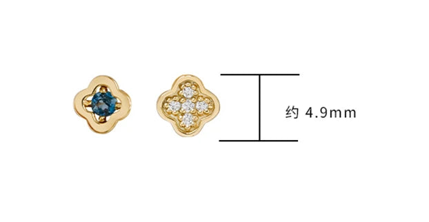 925 Sterling Silver 14K Gold Plated Gemstone Zircon Vintage Flower Design London Blue Topaz Earrings