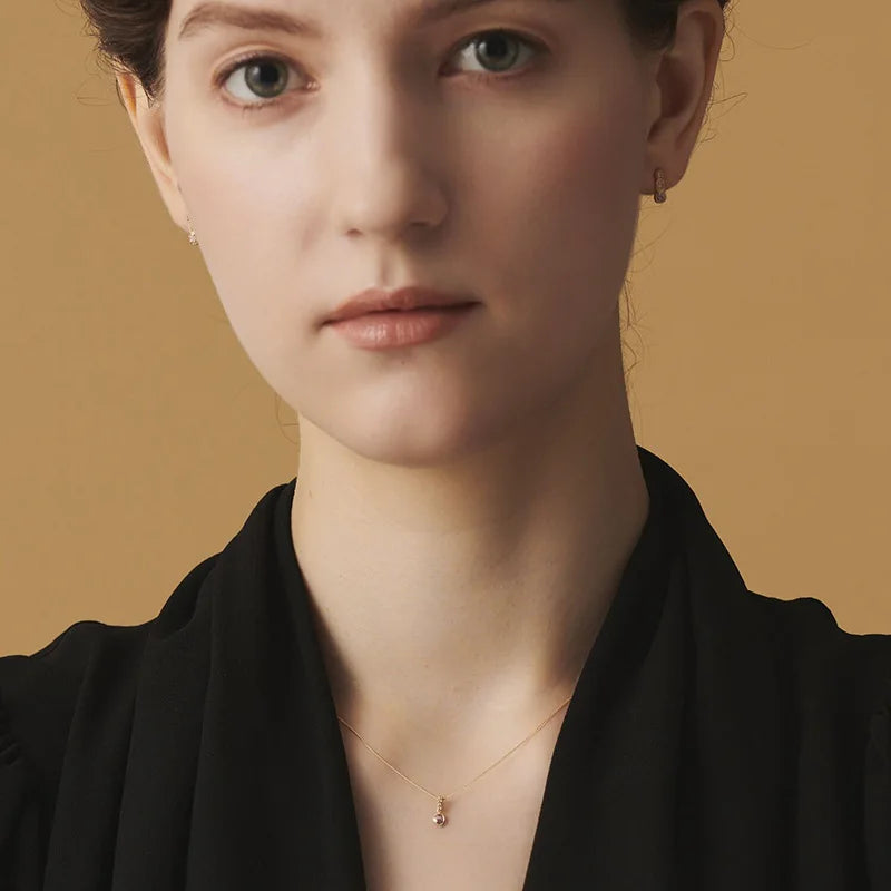 Emotional Factory 925 Sterling Silver 14K Gold Plated Gemstone Cz Zircon Ring Irregularly Natural Amethyst Necklace