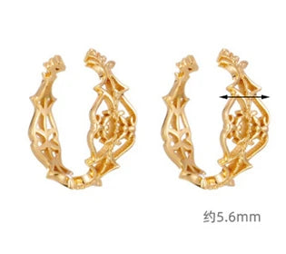 Emotional Factory 925 Sterling Silver 14K Gold Plated Retro Pattern Hook Earrings