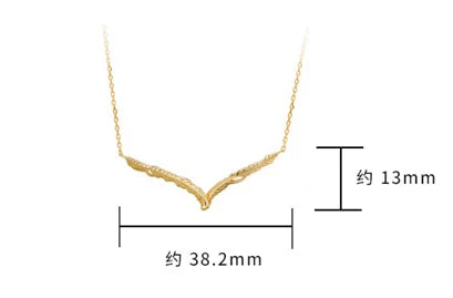 Emotional Factory 925 Sterling Silver 14K Gold Plated Retro Vintage Feather V Shaped Necklace for Matching Chain Pendant
