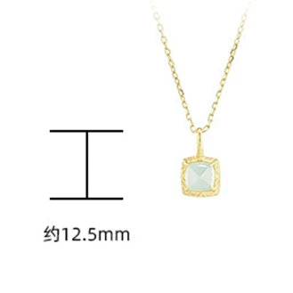 925 Sterling Silver 14K Gold Plated Gem Stone  Geometric Moonstone Sky Blue Topaz Double Stone Combinatorial Pendant Necklace