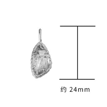 Emotional 925 Sterling Silver Gold Plated Gem Stone Gemstone Magic Academy Castle Geometric White Rock Crystal Pendant Necklace