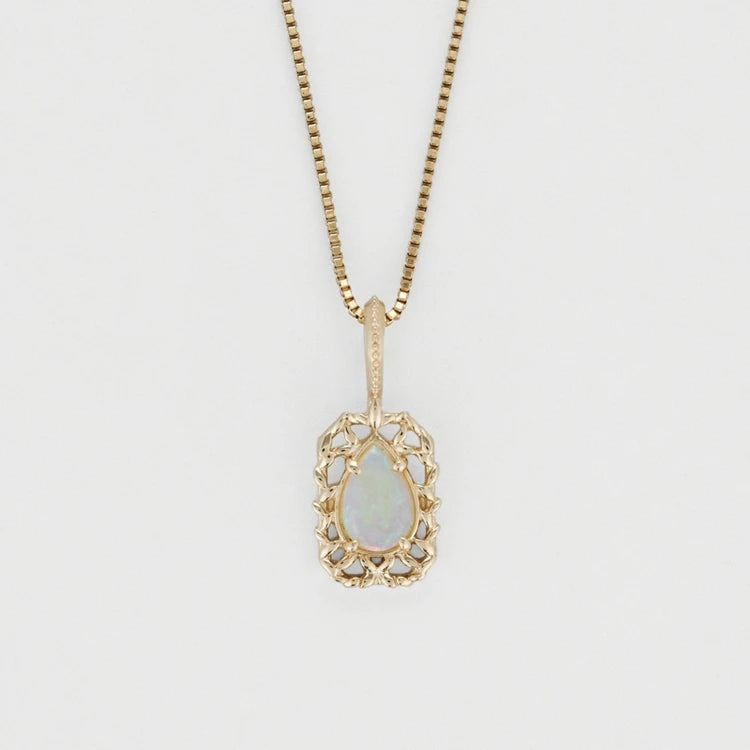 Emotional Factory 925 Sterling Silver 14K Gold Plated Gemstones Bohemian Big Geometric Drop African Opal Necklace