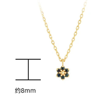 Gemstones Small Flower Twist Natural Black Onyx Necklace