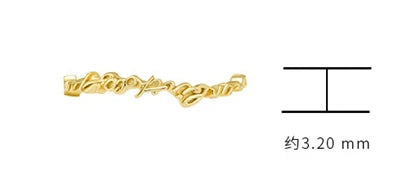 Emotional Factory 925 Sterling Silver 14K Gold Plated English Word Letter Bar Ring