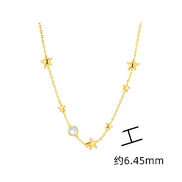 Gemstone Simpler Moonstone Star Necklace