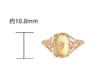 Gemstones Gem Citrine White Shell Romeo Dry Rose Ring