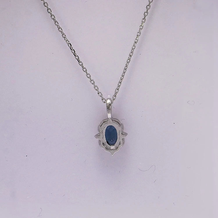 Emotional Factory 925 Sterling Silver 14K Gold Plated Gem Stone Gemstone Granule Leaves Petals London Blue Topaz Necklace