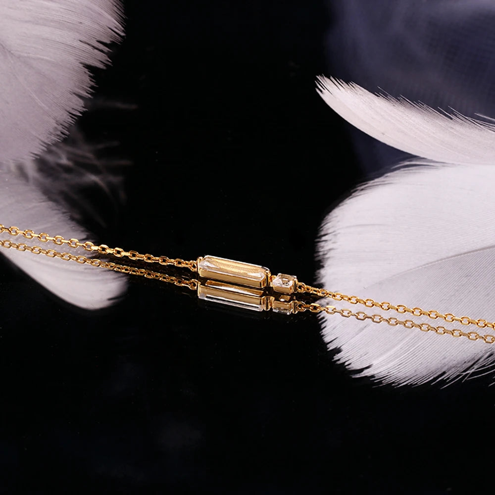 Minimalist Geometry Natural White Crystal  Rock Crystal Bracelets