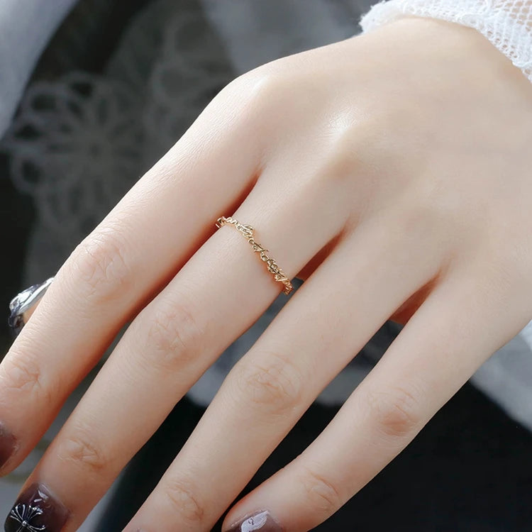 Emotional Factory 925 Sterling Silver 14K Gold Plated English Word Letter Bar Ring