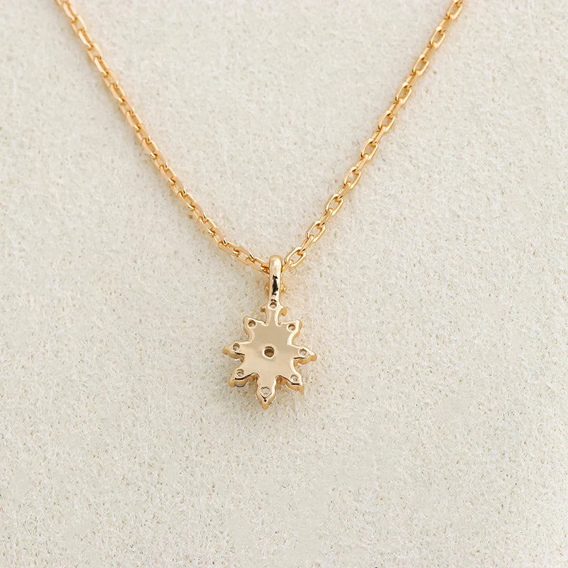 Japanese Luxury Style S925 Silver Plated 14k Gold White Zircon Necklace