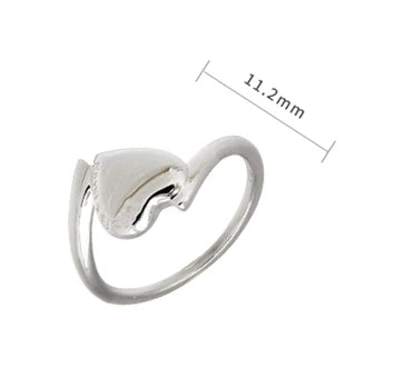Emotional Factory 925 Sterling Silver 14K Gold Plated Proposal Wedding Glossy Love Heart Ring