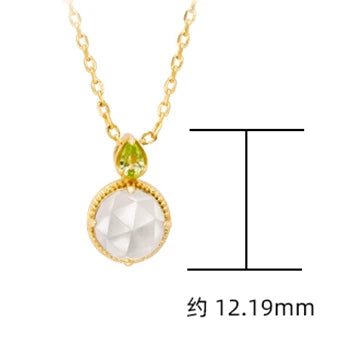 Round Stone Peridot Green Amethyst Necklace