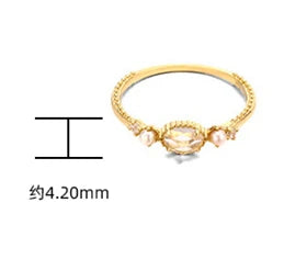 Emotional Factory Anel 925 Sterling Silver 14K Gold Plated Gemstones Simple Minimalist Pearls Natural Rock Crystal Ring