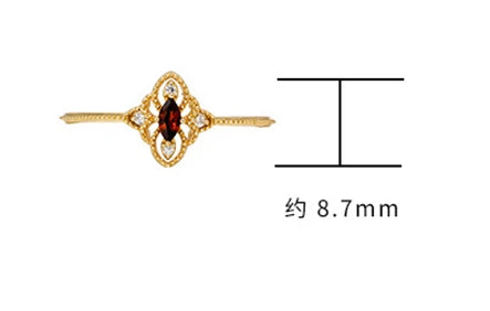 Gemstone Cz Zircon Hollow Red Garnet Ring