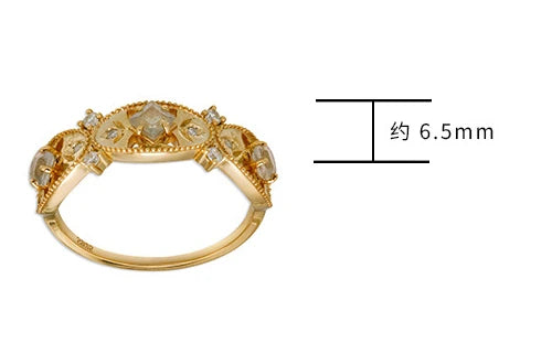 Bague Pour Femme Tendance 925 Sterling Silver  Gold Plated Gemstone Retro  Carved Cz Zircon Labradorite White Zirconium Ring