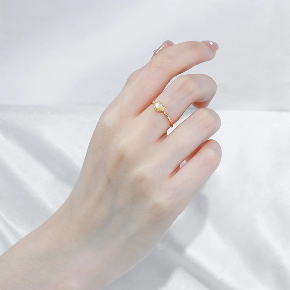 925 Sterling Silver 14K Gold Plated Gem Stone Gemstone Cz Zircon Many Stars Fashion Workplace Irregular Pink Shell Ring