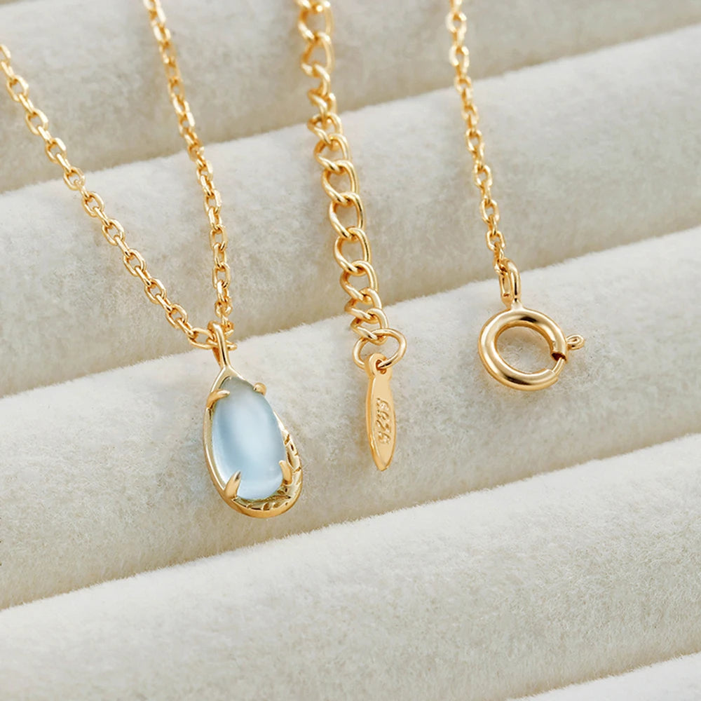 Tears Water Drops Aquamarine Necklace