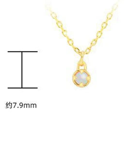 Emotional Factory 925 Sterling Silver 14K Gold Plated Gemstones Vintage Artificial Opal Simple Bead Chain Shaped Necklace