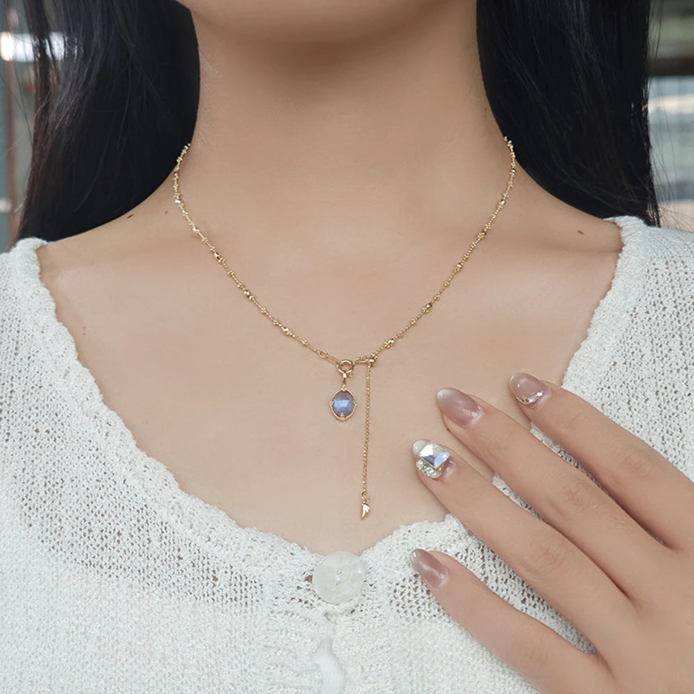 Emotional Factory 925 Sterling Silver 14K Gold Plated Fashion Sparkling Geometric Round Bead Necklace