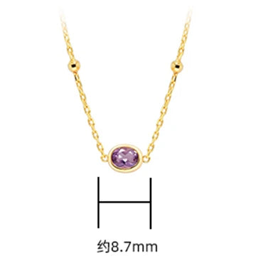 Egg-Shaped Amethyst Pink Tourmaline Necklace