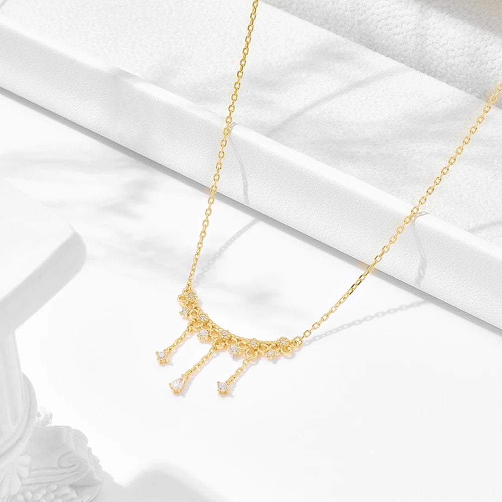 Gemstones Gem Retro Topaz Lace Fringe Necklace