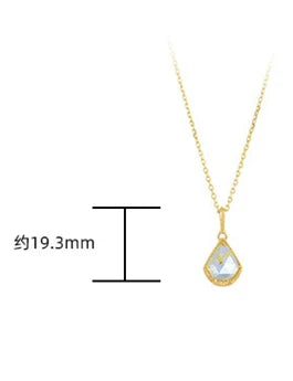925 Sterling Silver 14K Gold Plated Gemstone Series Vintage Rose Cut Water Droplets Blonde Crystal Pendant
