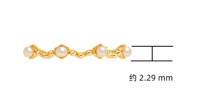 Emotional Factory 925 Sterling Silver 14K Gold Plated Gemstone Bead Twist Vintage Irregular Pearl Ring