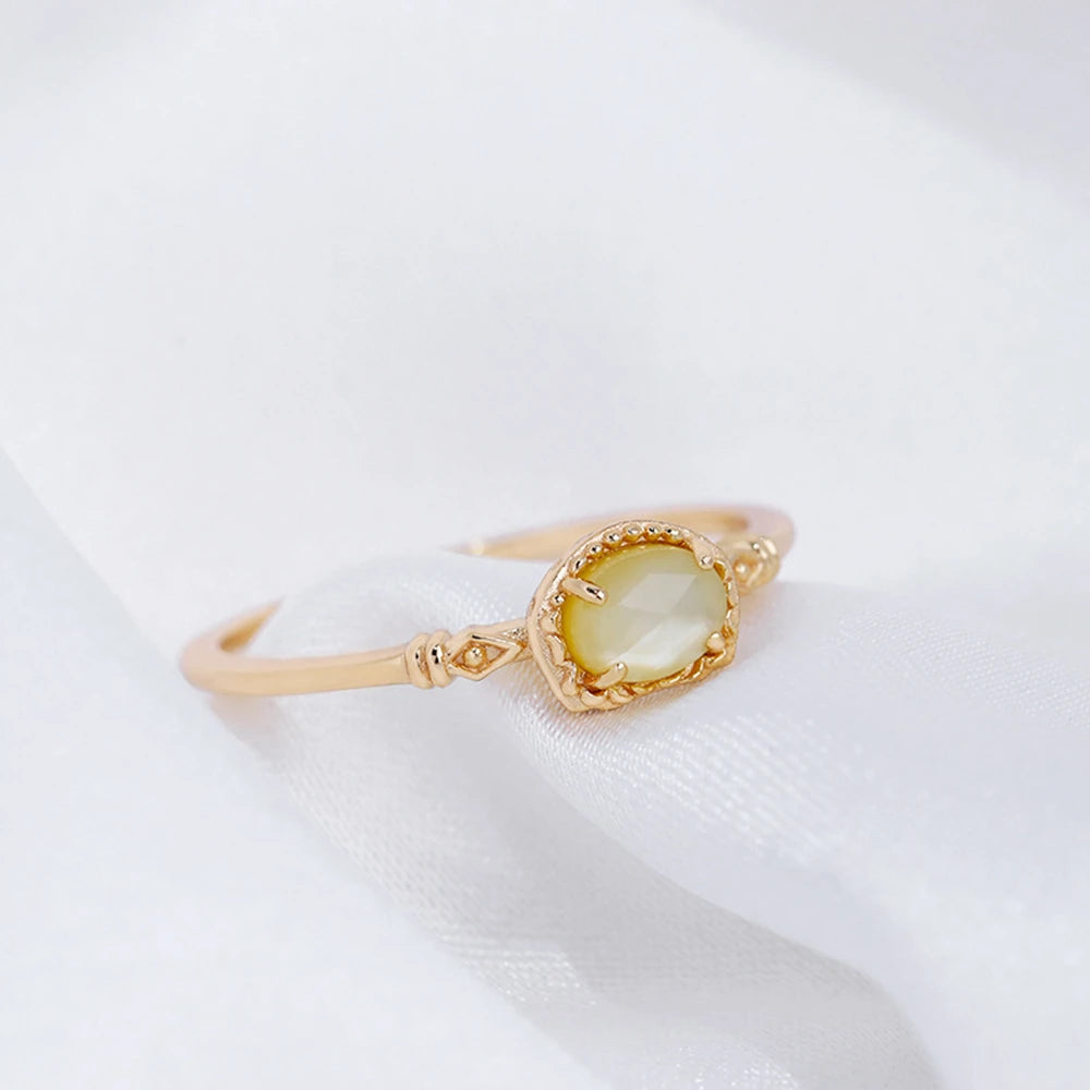 925 Sterling Silver 14K Gold Plated Gem Stone Gemstone Cz Zircon Many Stars Fashion Workplace Irregular Pink Shell Ring