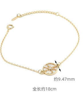Emotional Pulseras Tendencia Luxus Schmuck Factory 925 Sterling Silver 14K Gold Plated Cz  White Shell Hollow Bracelet