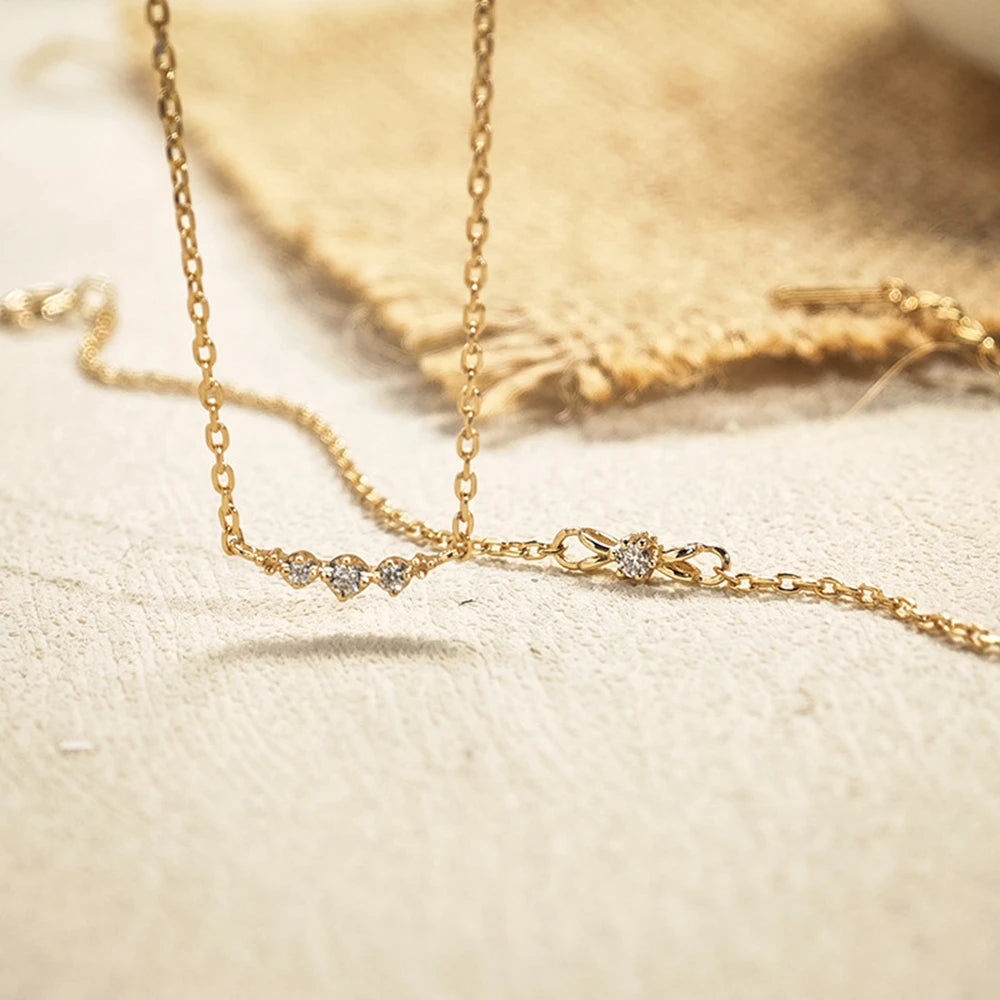 Emotional Factory 925 Sterling Silver 14K Gold Plated Gemstone Time Scarred Star Track Laughter Moissanite Necklace