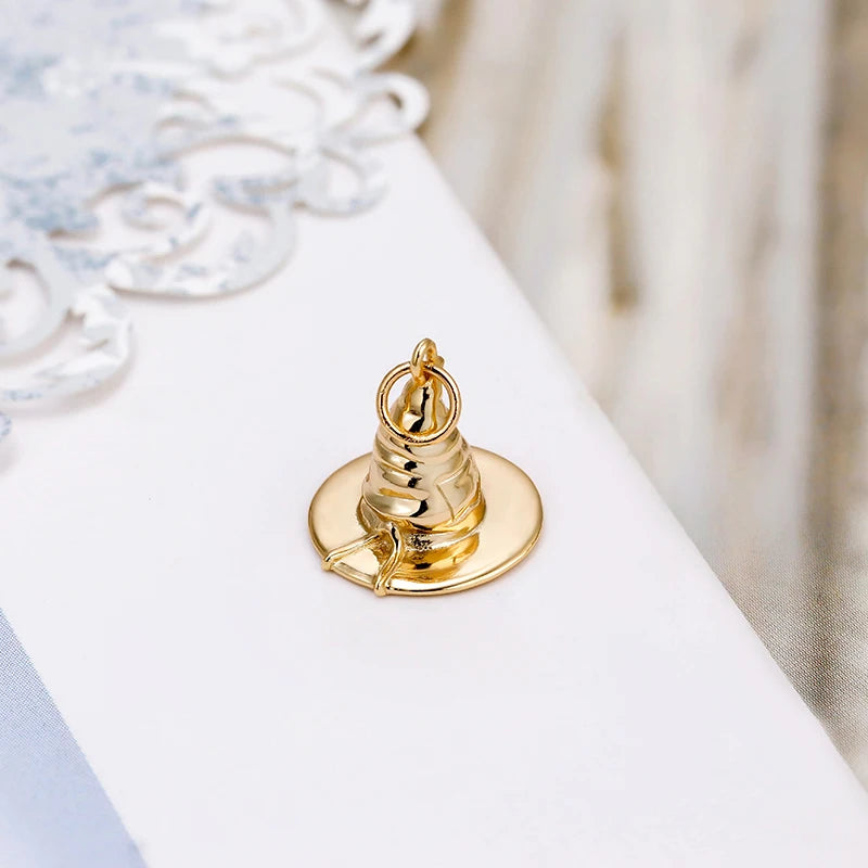 Pendant Awakening Magic Hat Shape Necklace Jewelry 925 Sterling Silver Birthday Gift Can Be Worn by Men and Women Gold Plated