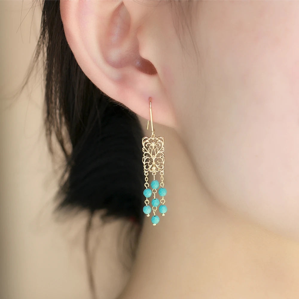 Emotional Factory 925 Sterling Gem Stone Gemstone Series Gold Vermeil Necklace Silver Turquoise Earrings