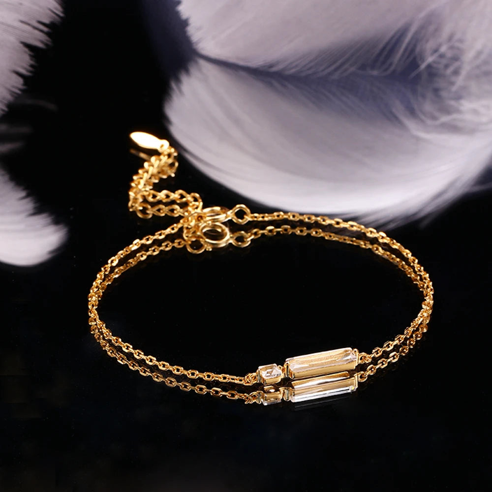 Minimalist Geometry Natural White Crystal  Rock Crystal Bracelets