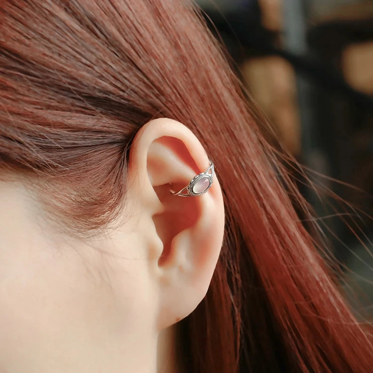 Emotional Factory 925 Sterling Silver Platinum Gold Plated Gemstone X Opal Ear Clips Earrings