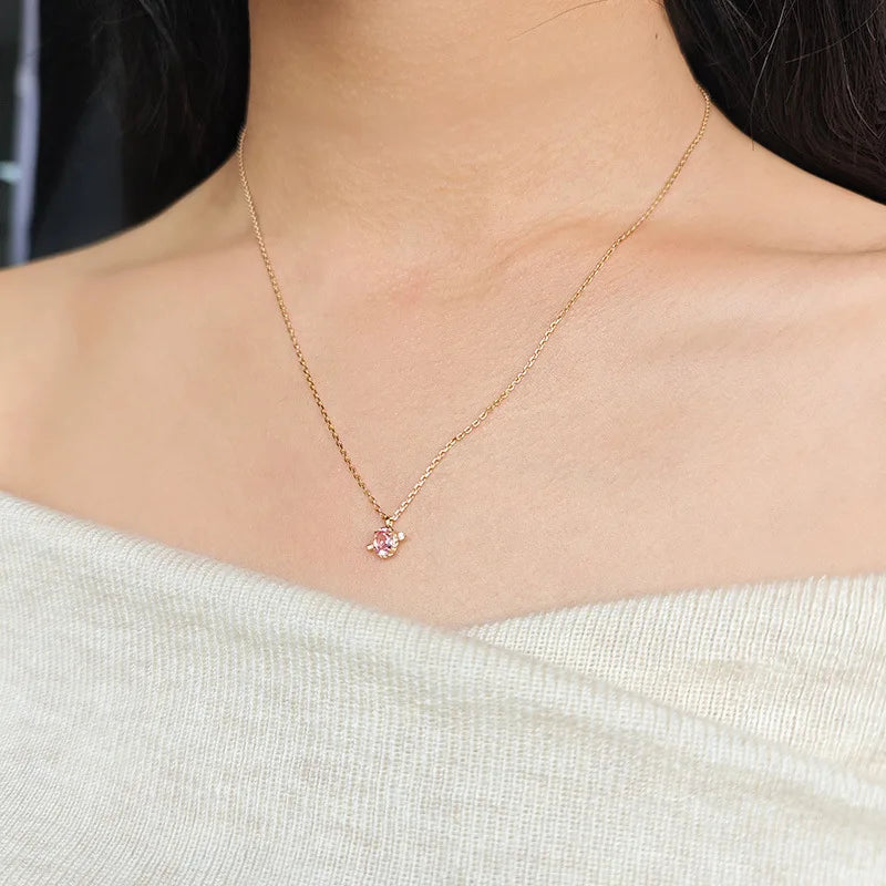 Emotional Factory 925 Sterling Silver 14K Gold Plated Love Eros Arrow Pink Cultured Gemstone Necklace