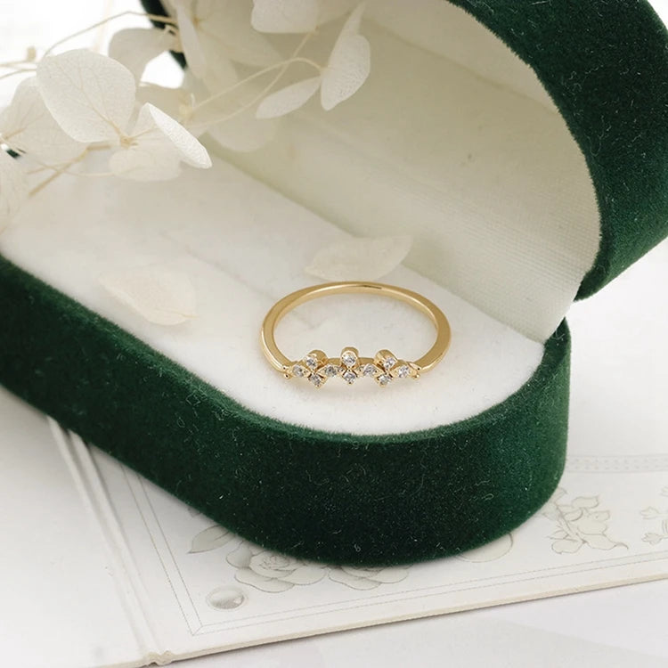 Emotional Factory 925 Sterling Silver 14K Gold Plated Gem Stone Gemstone Cz Zircon Star Paired Ring